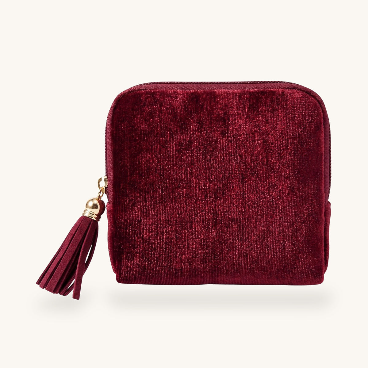 Perly tangle-free jewelry case in burgundy