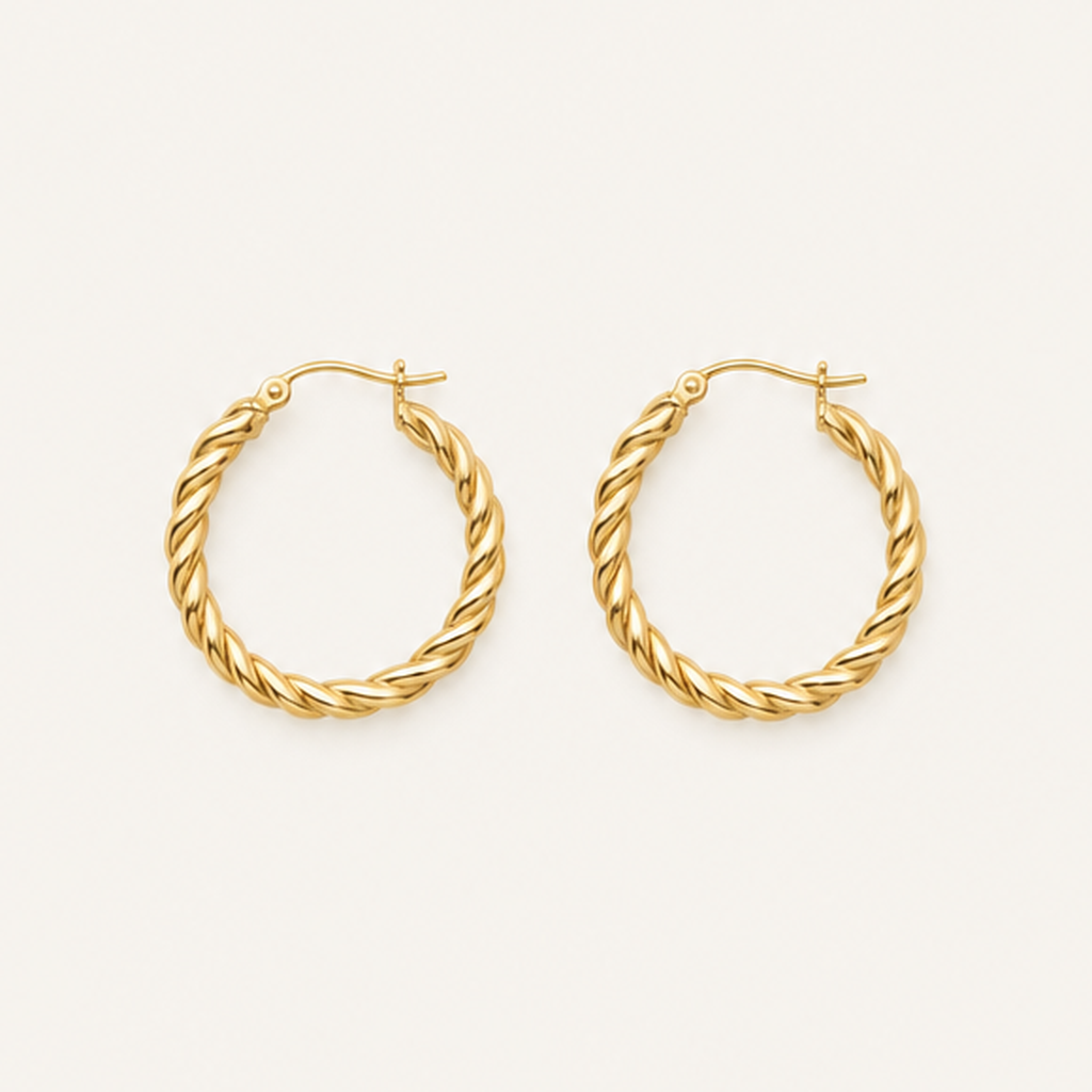 Twisted Gold Hoops
